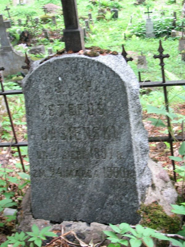 Tombstone of Stefan Jasieński, Ross cemetery in Vilnius, as of 2014.