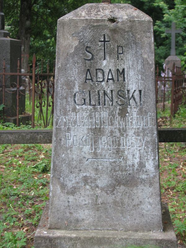 Adam Glinski's tombstone, Ross cemetery in Vilnius, as of 2014.