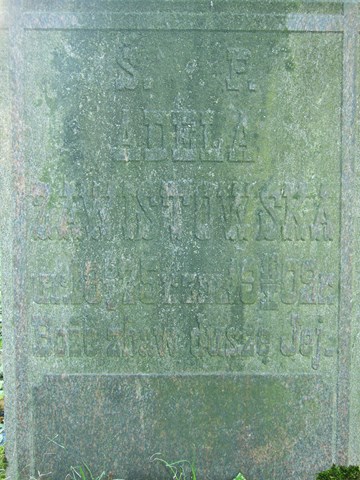 Tombstone of Adelaide Zawistowska, Ross cemetery in Vilnius, as of 2014.