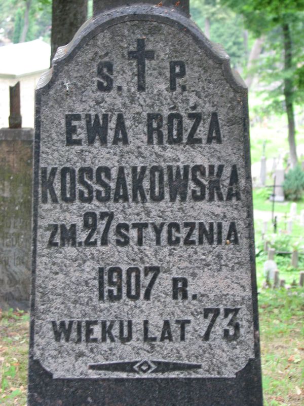 Tombstone of Ewa Kossakowska, Ross cemetery in Vilnius, as of 2014.