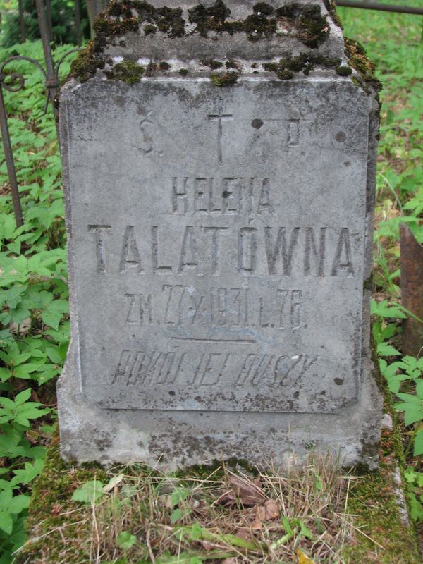 Nagrobek Heleny Talat, cmentarz na Rossie w Wilnie, stan na 2014 r.