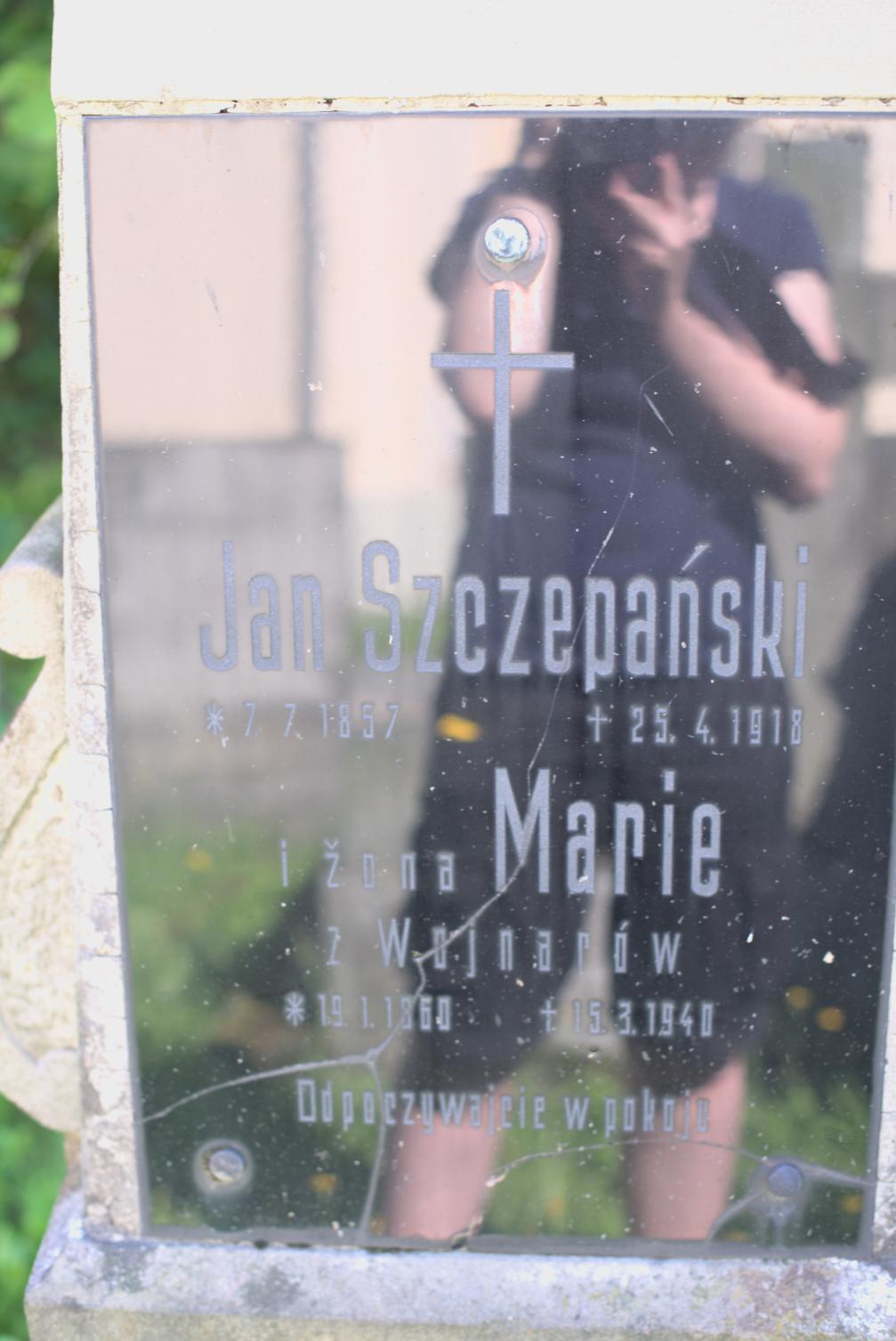 Fotografia przedstawiająca Tombstone of Jan Szczepański, Maria Szczepańska