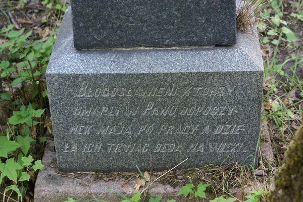 Fragment nagrobka Anny Symonowicz, cmentarz na Rossie w Wilnie, stan z 2013 r.