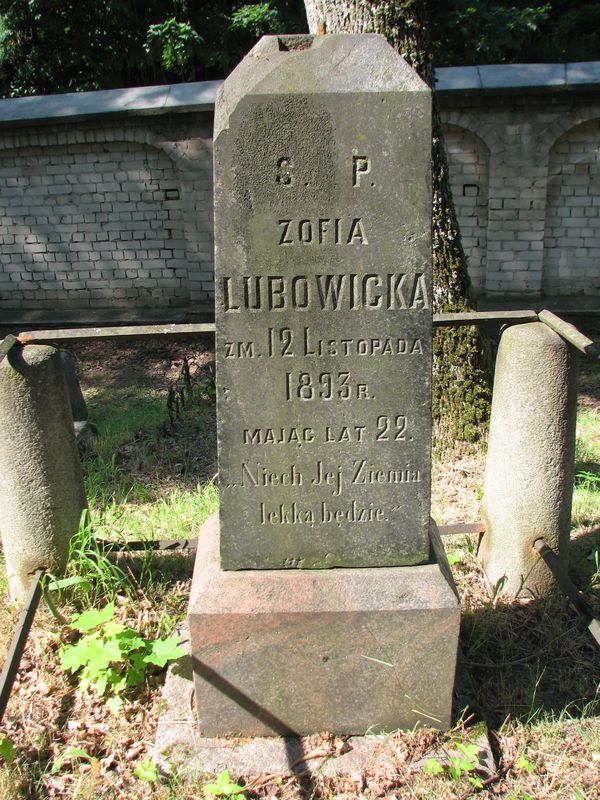 Nagrobek Zofii Lubowickiej, cmentarz na Rossie w Wilnie, stan na 2013 r.