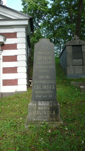 Tombstone of Ewelina, Maria and Nikodem Galiński, Rossa cemetery in Vilnius, as of 2013