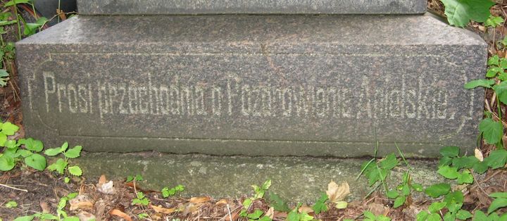 A fragment of Anzelm Korsak's tombstone, Ross Cemetery, Vilnius, 2013