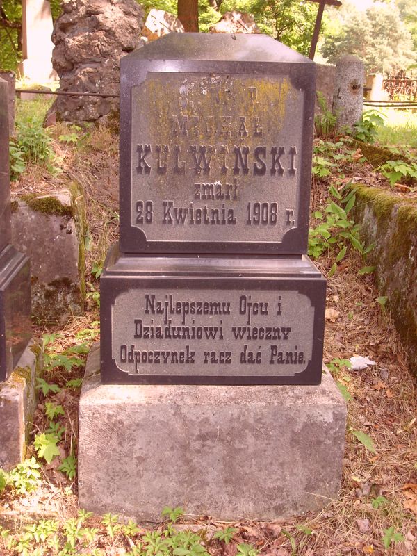 Tombstone of Michał Kulwiński, Ross Cemetery in Vilnius, as of 2013.