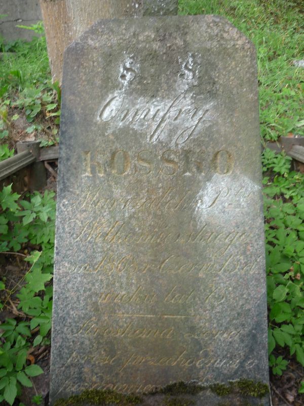 Tombstone of Onufry Kossak, Na Rossie cemetery in Vilnius, as of 2013