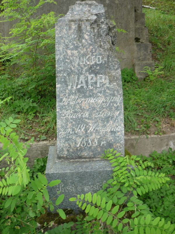 Tombstone of Viktor Vappa, Na Rossie cemetery in Vilnius, as of 2013