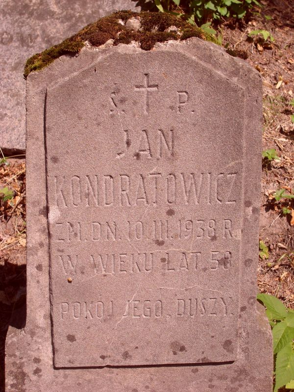 Tombstone of Jan Kondratowicz, Ross Cemetery in Vilnius, as of 2013.