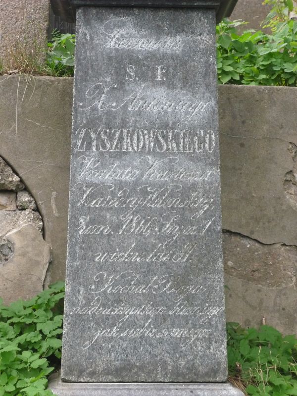 Tombstone of Antoni Żyszkowski, Na Rossie cemetery in Vilnius, as of 2013