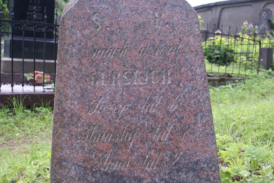 Fragment nagrobka rodziny Górskich, cmentarz Na Rossie w Wilnie, stan z 2013 r.