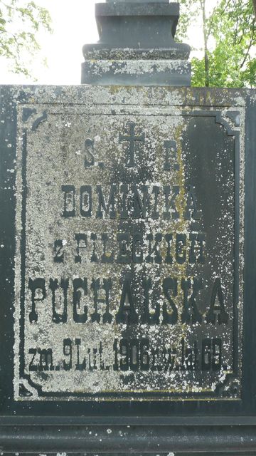 Fragment of Dominika Puchalska's tombstone, Rossa cemetery in Vilnius, as of 2013