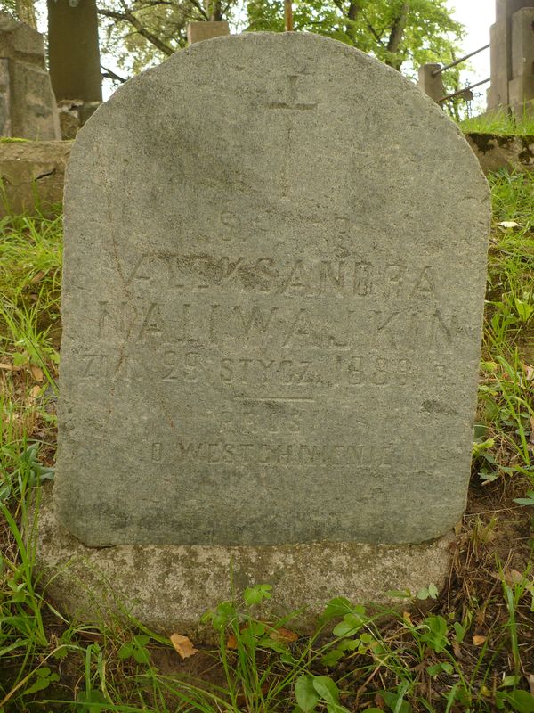 Tombstone of Alexandra Nalivaykin, Na Rossa cemetery in Vilnius, as of 2013