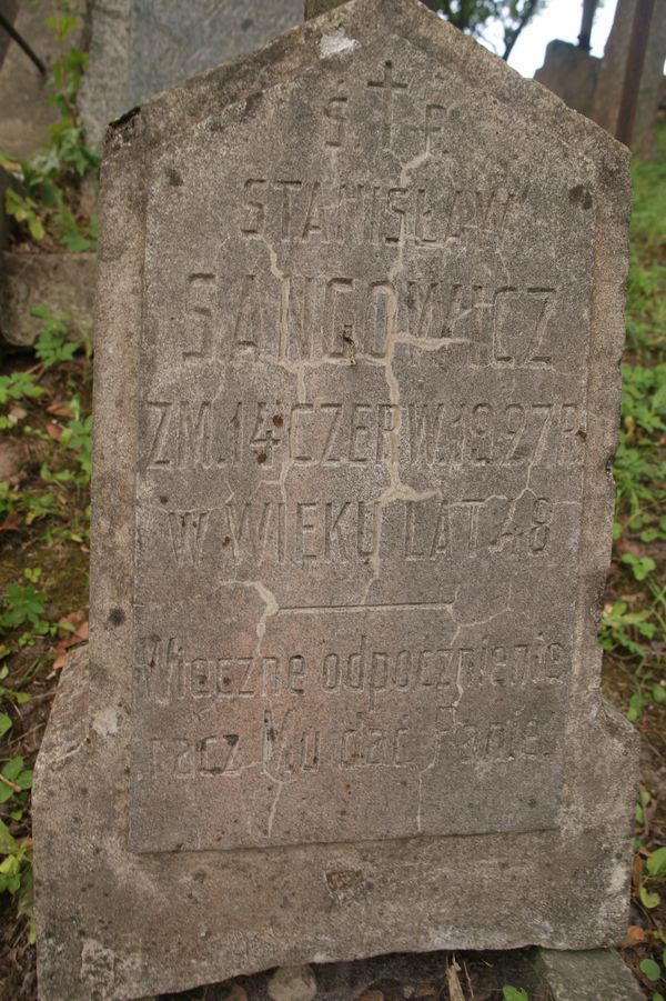 Nagrobek Stanisława Sangowicza, cmentarz Na Rossie w Wilnie, stan z 2013