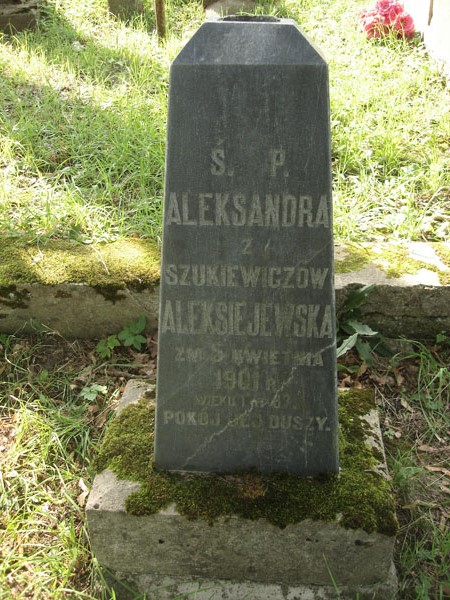 Tombstone of Alexandra Alexeyevskaya, Na Rossa cemetery in Vilnius, as of 2013