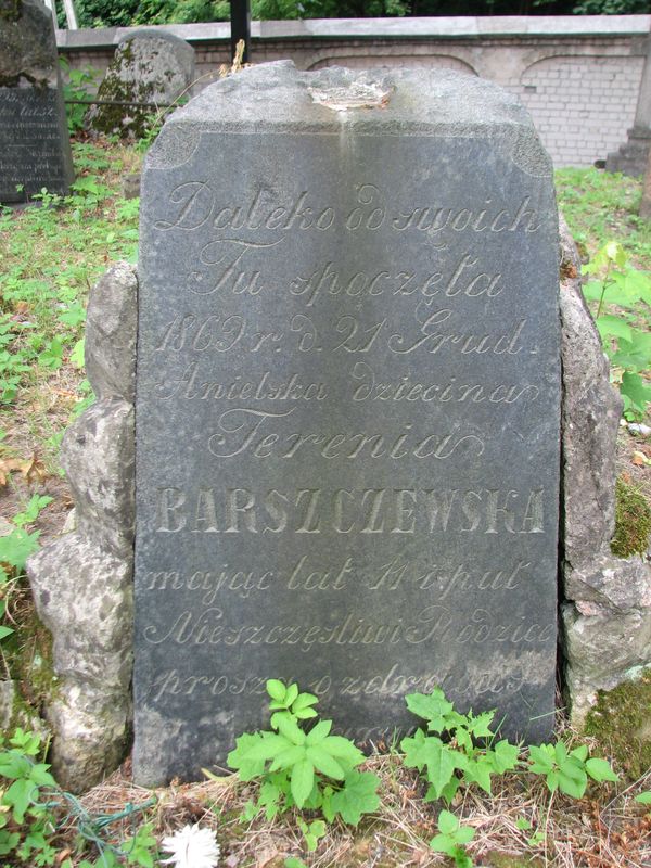 Tombstone of Teresa Barszczewska, Rossa cemetery in Vilnius, as of 2013.