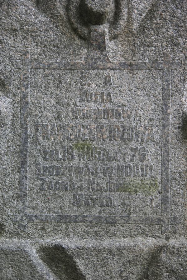 Fragment of the tombstone of the Frantzovich family, Na Rossa cemetery in Vilnius, as of 2013.