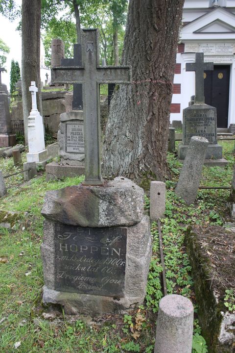 Tombstone of Jozef Hoppen, Ross Cemetery in Vilnius, as of 2013