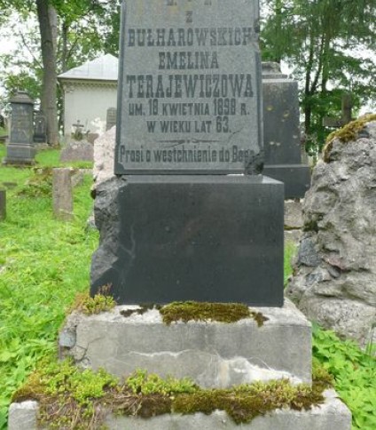 Nagrobek Emelina Terajewicz, cmentarz na Rossie w Wilnie, stan przed 2013