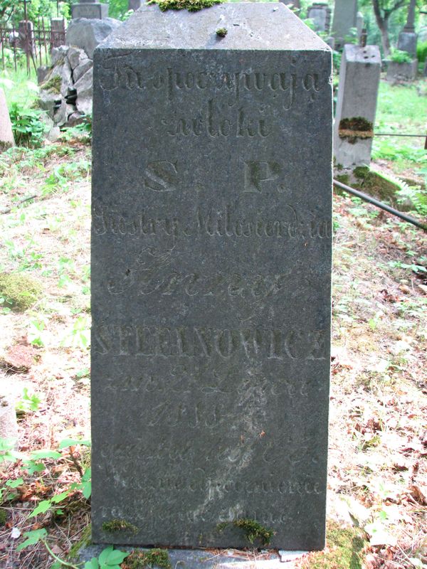 Tombstone of Anna Stefanowicz and N.N., Ross cemetery in Vilnius, as of 2013.