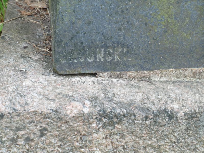 Fragment of Eleonora Kalinowska's tombstone, Rossa cemetery in Vilnius, state of 2015