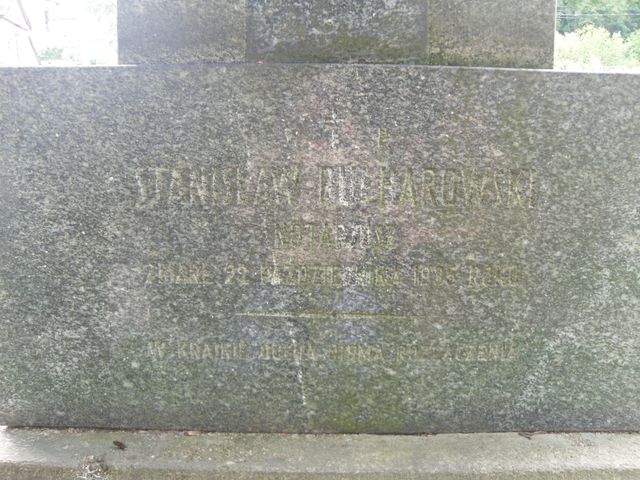 Tombstone of Stanislaw Bulharovsky, fragment with inscription, Ross cemetery in Vilnius, state before 2013