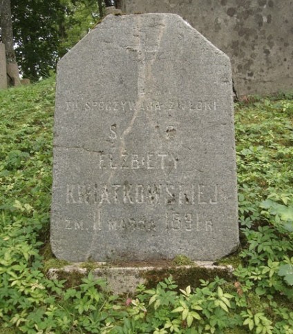 Nagrobek Elżbiety Kwiatkowskiej, cmentarz Na Rossie w Wilnie, stan z 2013