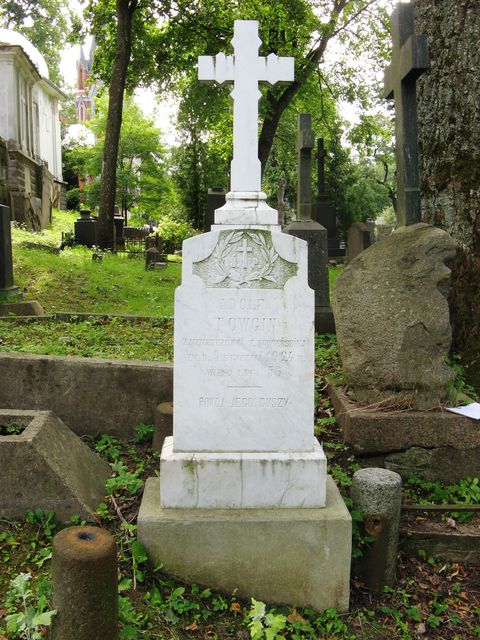 Tombstone of Adolf Towgin, Ross cemetery in Vilnius, state 2013