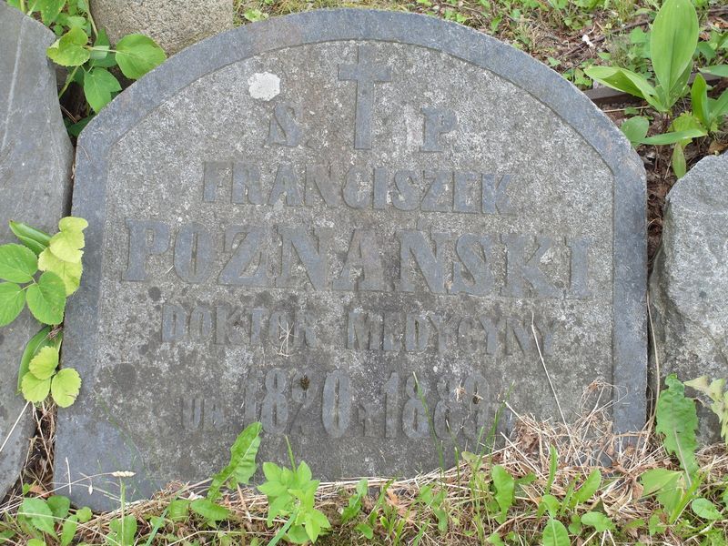 Tombstone of Franciszek Poznański, Rossa cemetery in Vilnius, 2015
