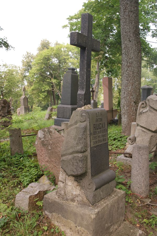 Tombstone of Antoni Rucki, Na Rossie cemetery in Vilnius, as of 2013