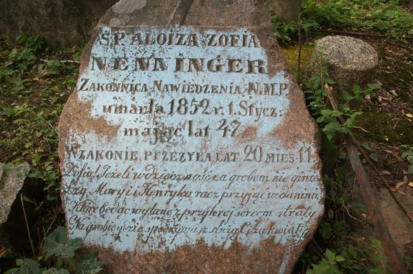 Tombstone of Aloysius Nenninger, Na Rossie cemetery in Vilnius, as of 2013