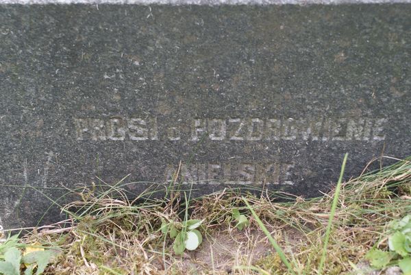 Fragment nagrobka Józefa Niedźwieckiego, cmentarz na Rossie, stan z 2013 roku