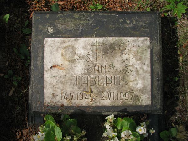 Tombstone of Jan Tabero, Ross Cemetery in Vilnius, as of 2013.