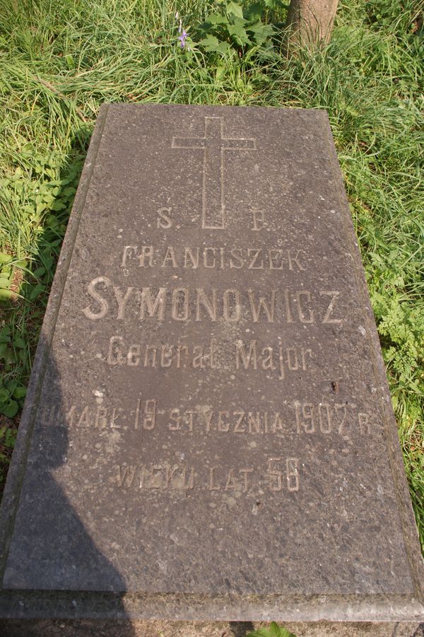 Nagrobek Franciszka Symonowicza, cmentarz Na Rossie w Wilnie, stan z 2013