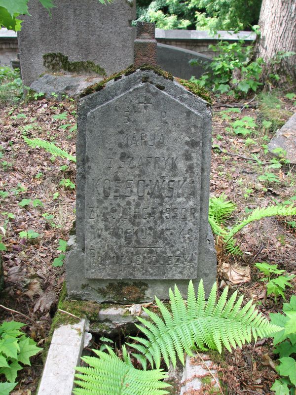 Tombstone of Maria and Zygmunt Kossowski, Ross Cemetery in Vilnius, as of 2013.