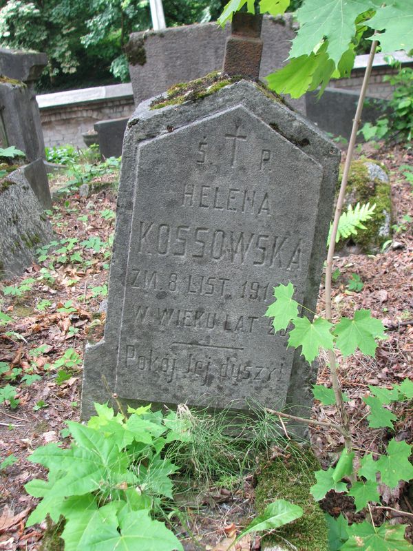 Nagrobek Heleny Kossowskiej, cmentarz na Rossie w Wilnie, stan na 2013 r.