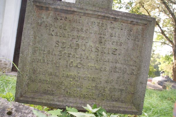 Tombstone of Katarzyna Szadurska, Na Rossie cemetery in Vilnius, as of 2013