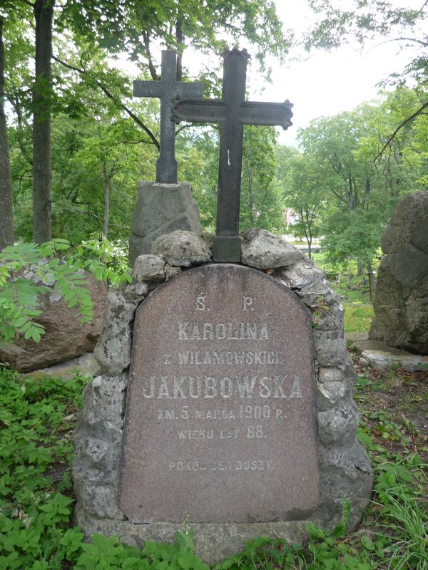Tombstone of Karolina Jakubowska, Na Rossie cemetery in Vilnius, as of 2013
