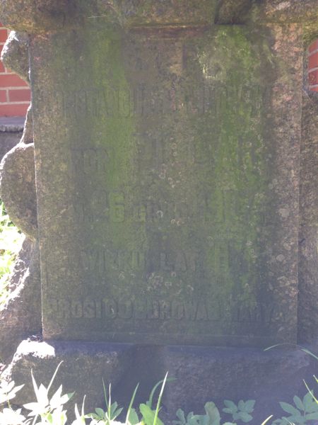 Fragment nagrobka Konstancji von Pillar, cmentarz na Rossie, stan z 2013 roku