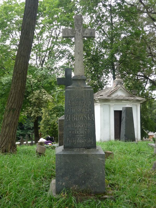 Tombstone of Euphrosinia Zubovskaya, Na Rossie cemetery in Vilnius, as of 2013