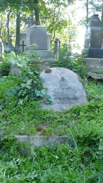 Tombstone of Henrietta Jasinska, Rossa cemetery in Vilnius, state before 2013