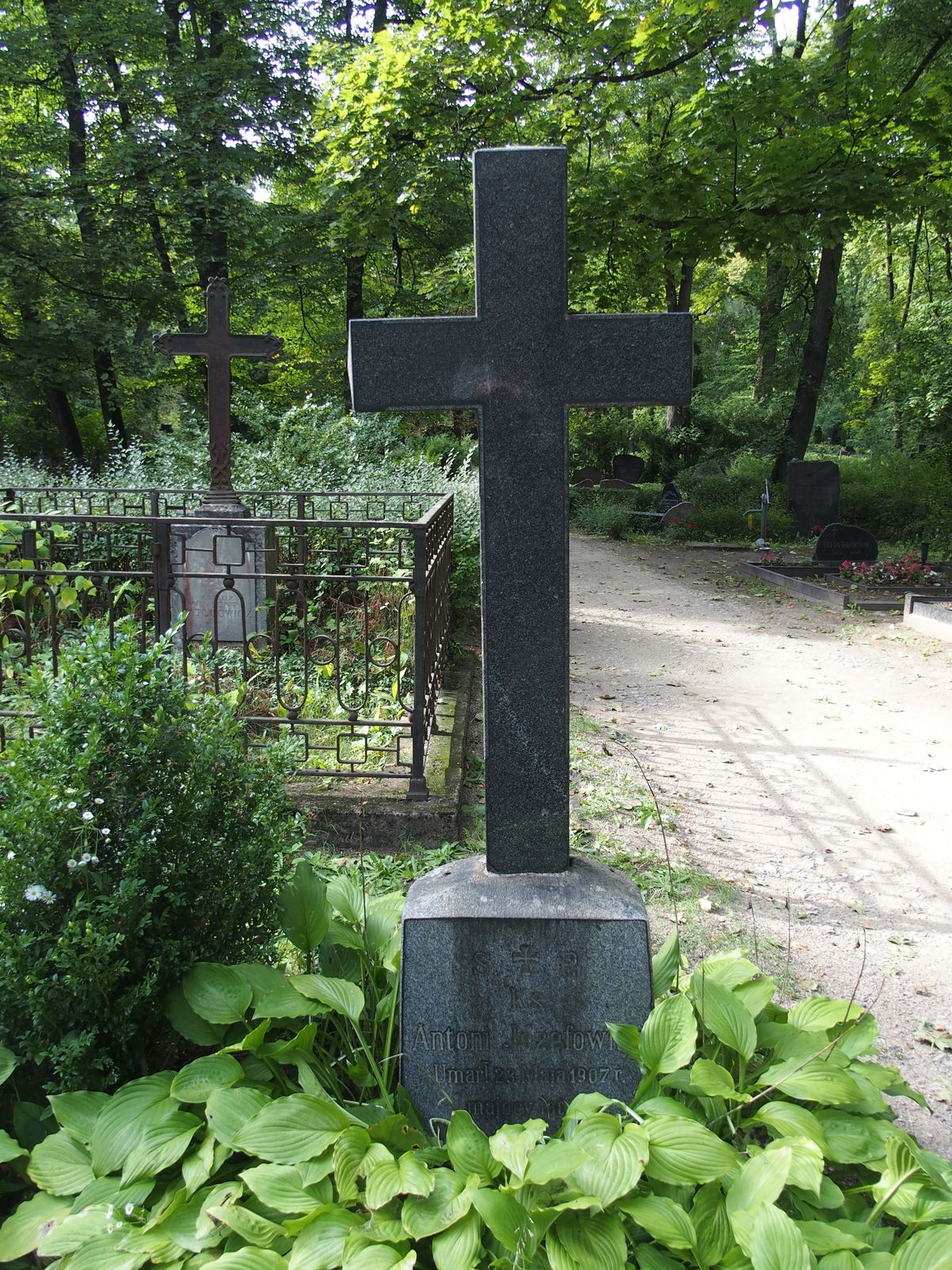 Tombstone of Antoni Jozefowicz, St Michael's cemetery in Riga, as of 2021.