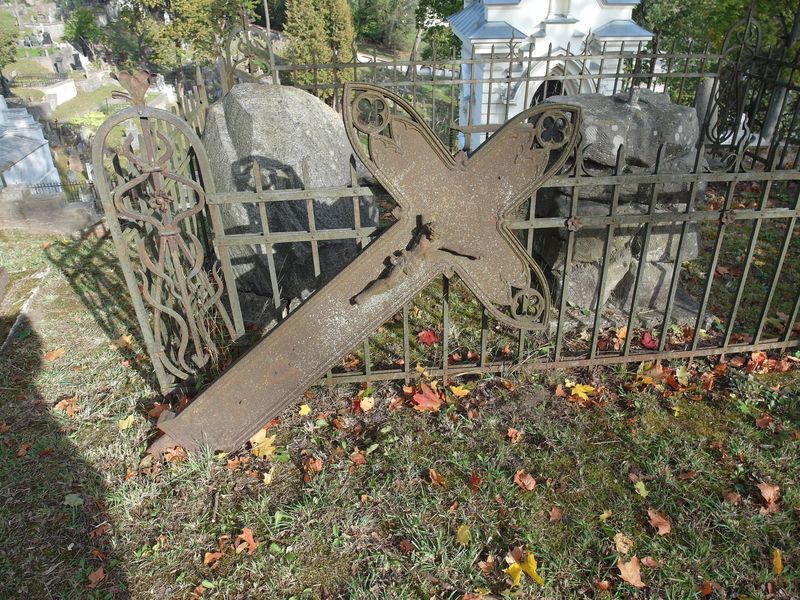 Fragment of a tombstone of the Sznajder family, Na Rossie cemetery in Vilnius, 2016 status