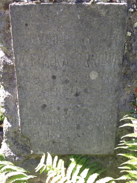 Fragment nagrobka Stefanii i Zofii Kasprow, cmentarz na Rossie, stan z 2013 roku