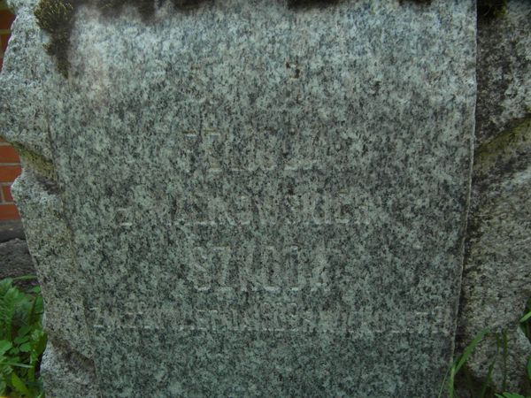 Fragment of Felicia Szkoda's gravestone, Ross cemetery, as of 2013