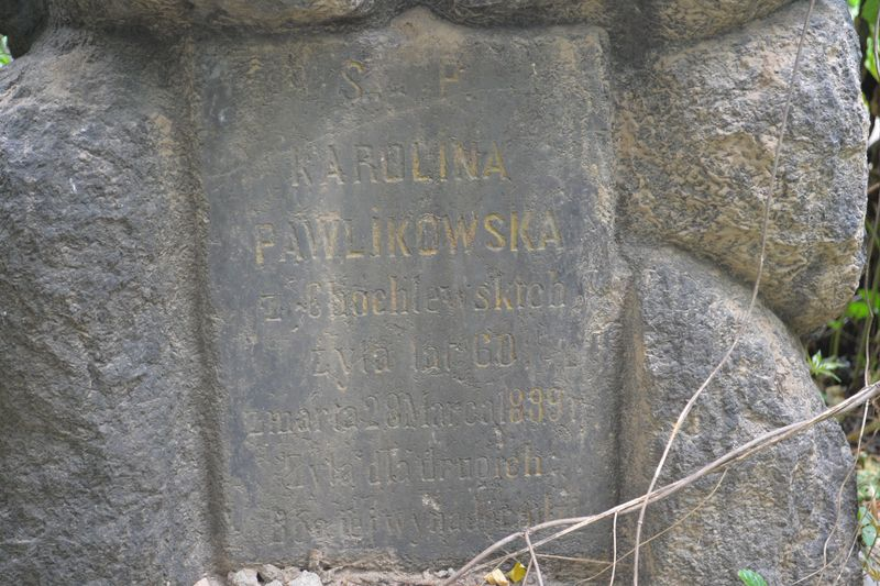 Napis z nagrobka Karoliny Pawlikowskiej