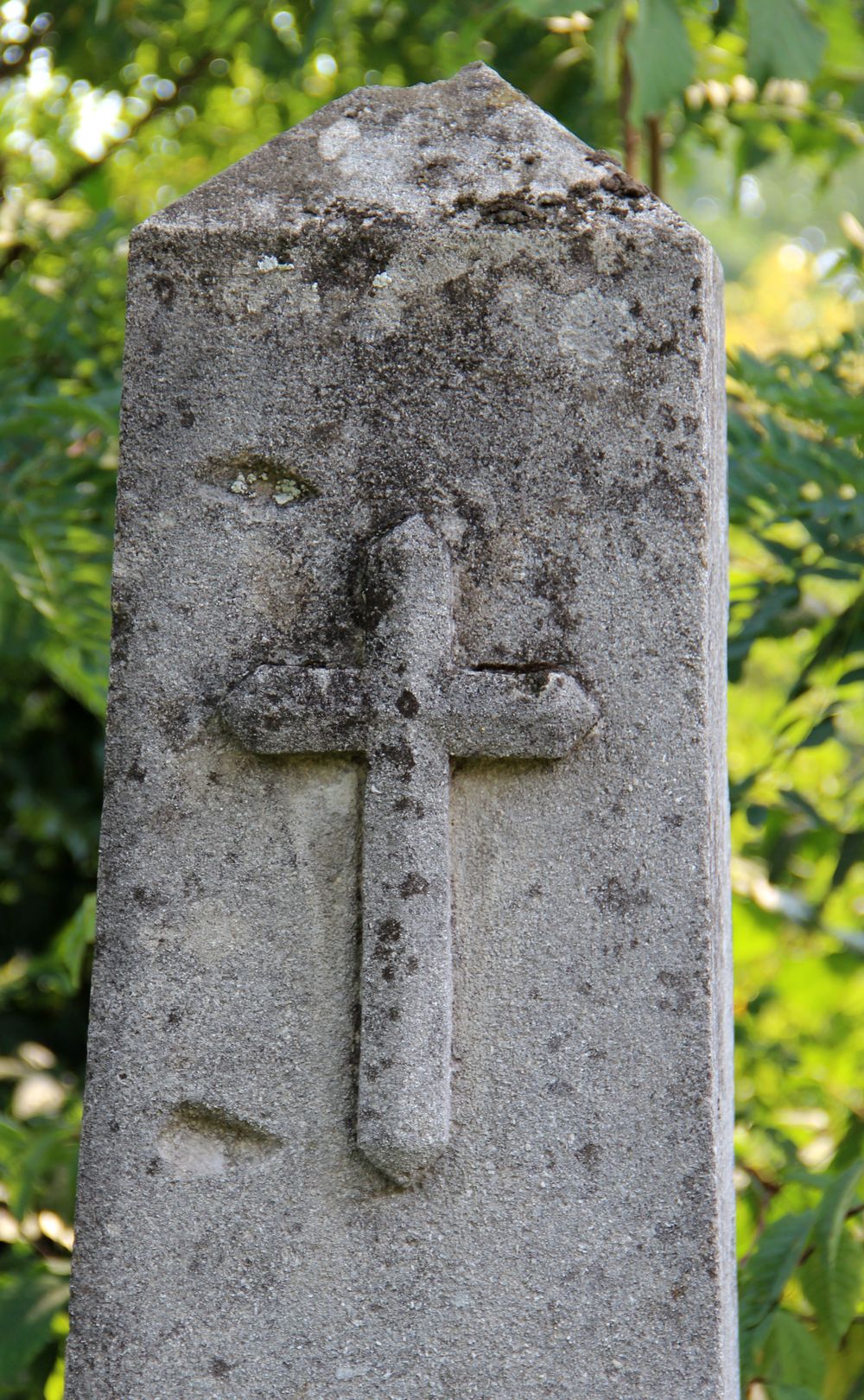Fragment of the tombstone of Wladyslaw Nahumovich, Ternopil cemetery, state of 2016