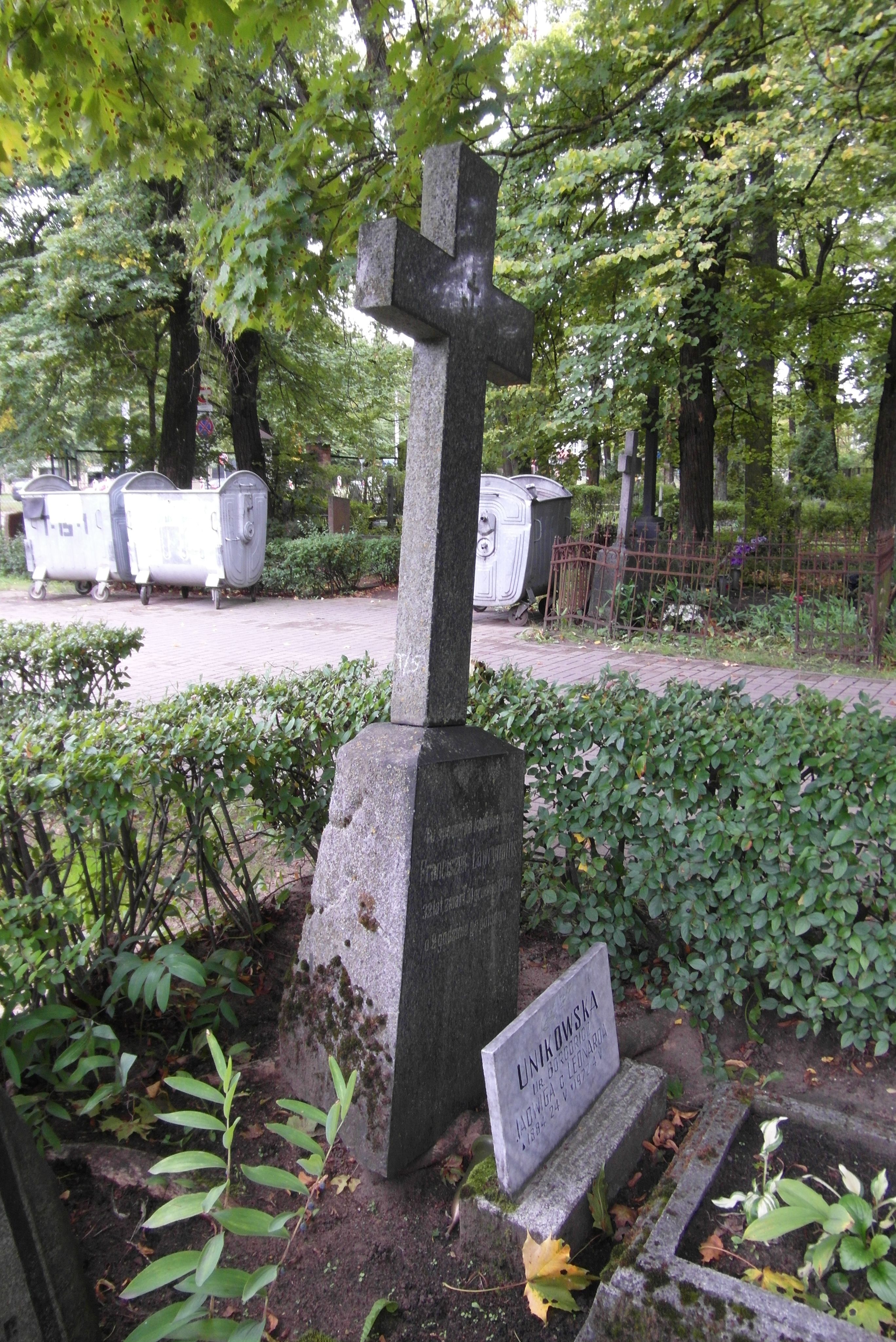 Tombstone of Francis Lavrynaitis, St Michael's cemetery in Riga, as of 2021.