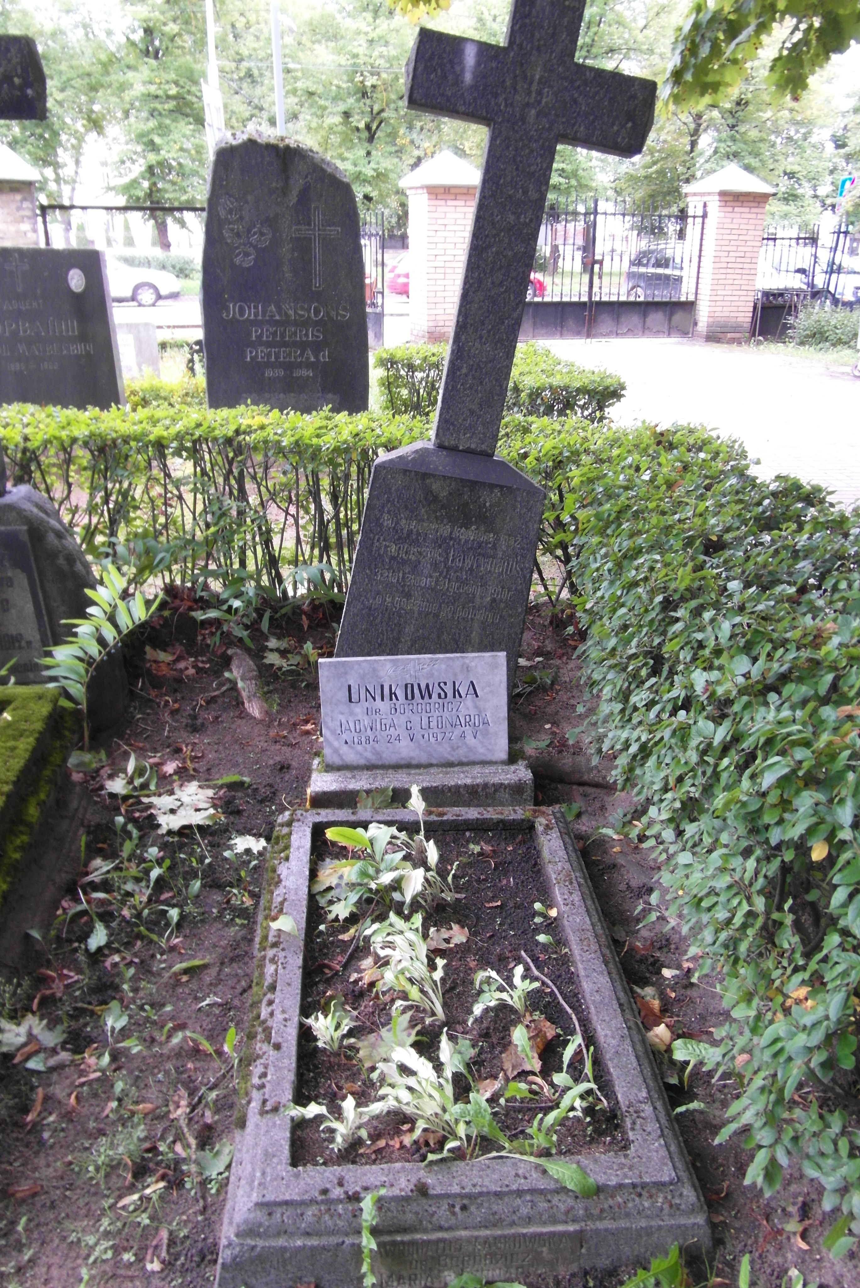 Tombstone of Francis Lavrynaitis, St Michael's cemetery in Riga, as of 2021.
